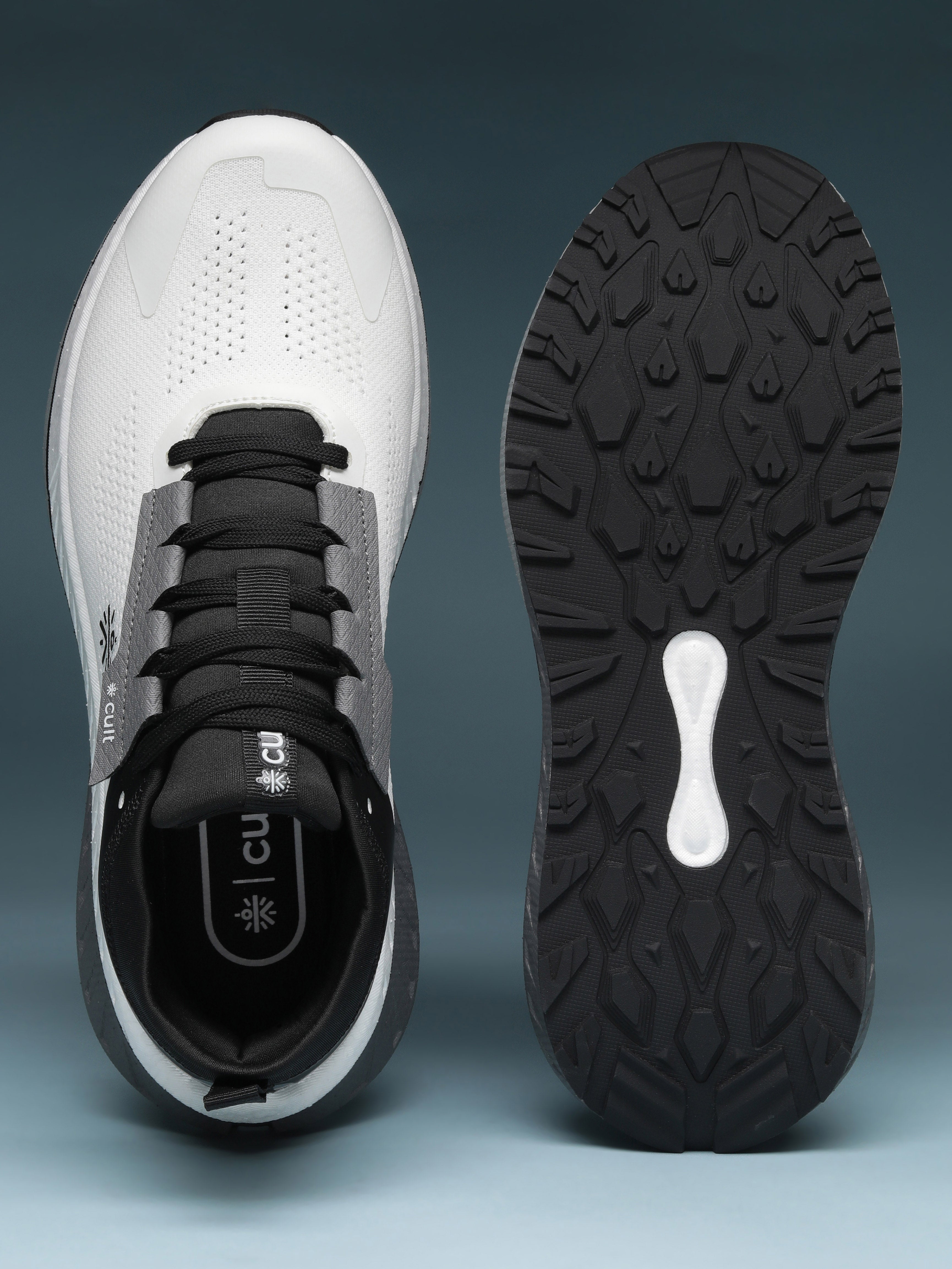 cult Men's GlideMax Trail Running Shoes - White/Black