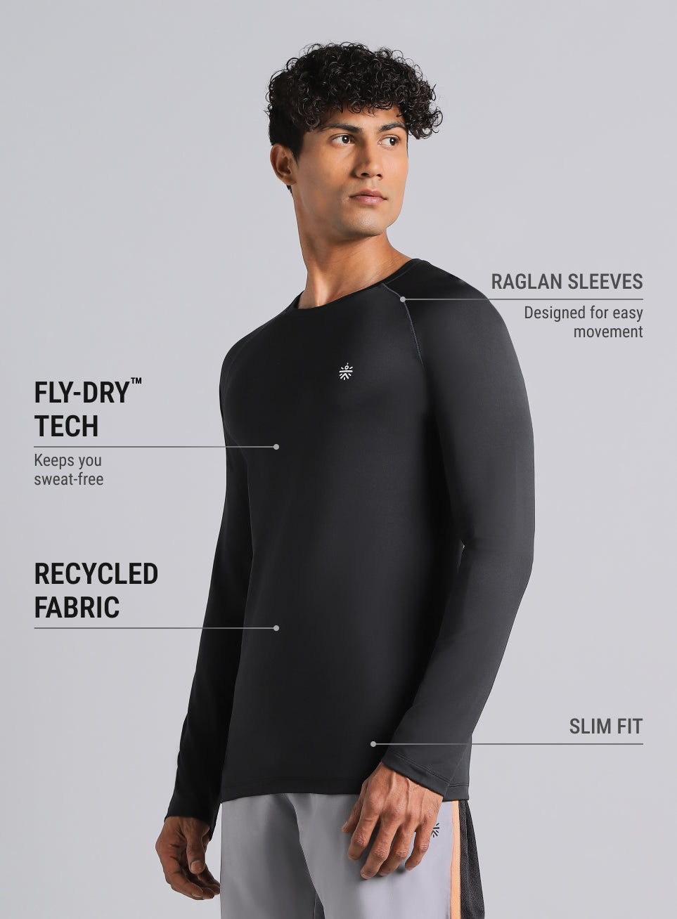 Men's Black Build Up Performance Recycled Poly T-shirt