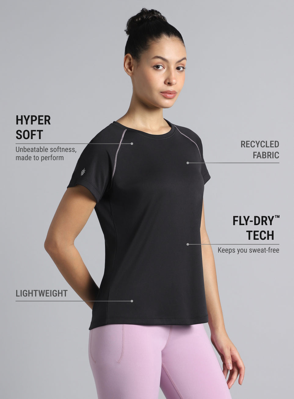 Women's Black HIIT Recycled Poly Performance T-shirt