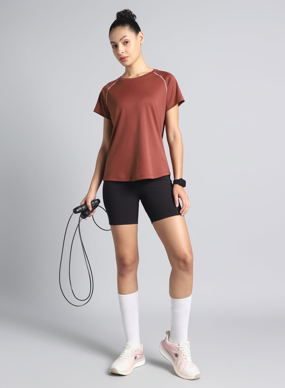 Women's Brown HIIT Recycled Poly Performance T-shirt
