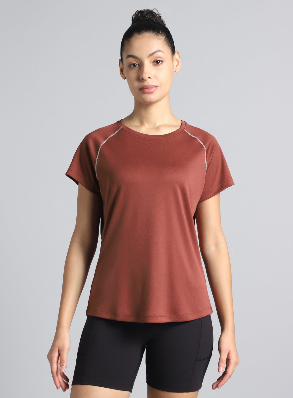 Women's Brown HIIT Recycled Poly Performance T-shirt