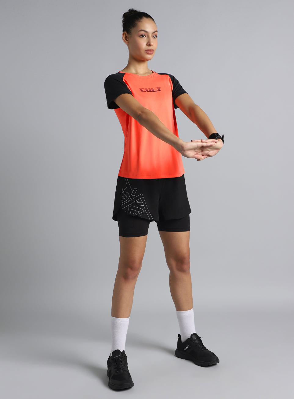 Women's Coral Colourblock Training Recycled Poly T-shirt
