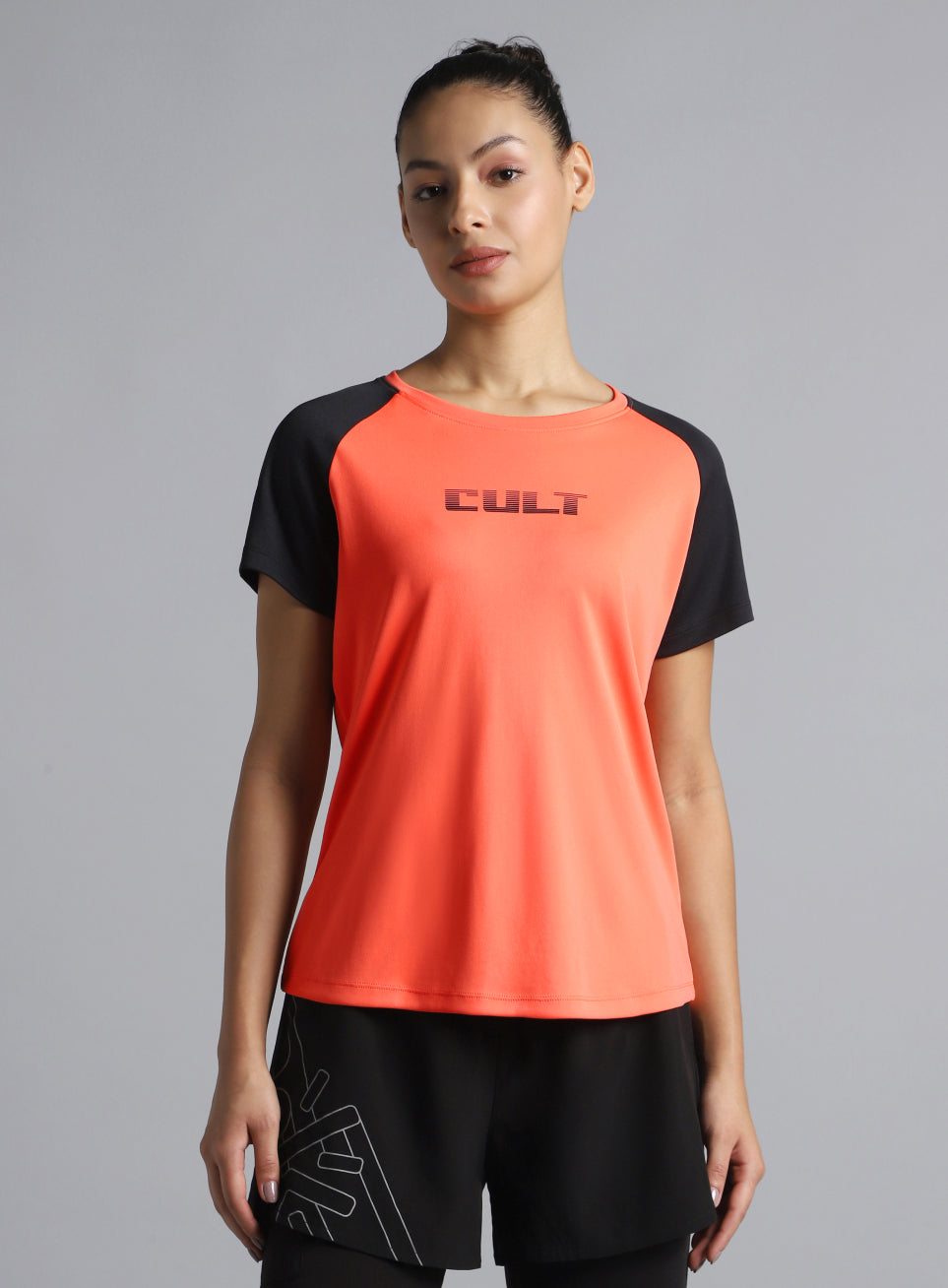 Women's Coral Colourblock Training Recycled Poly T-shirt