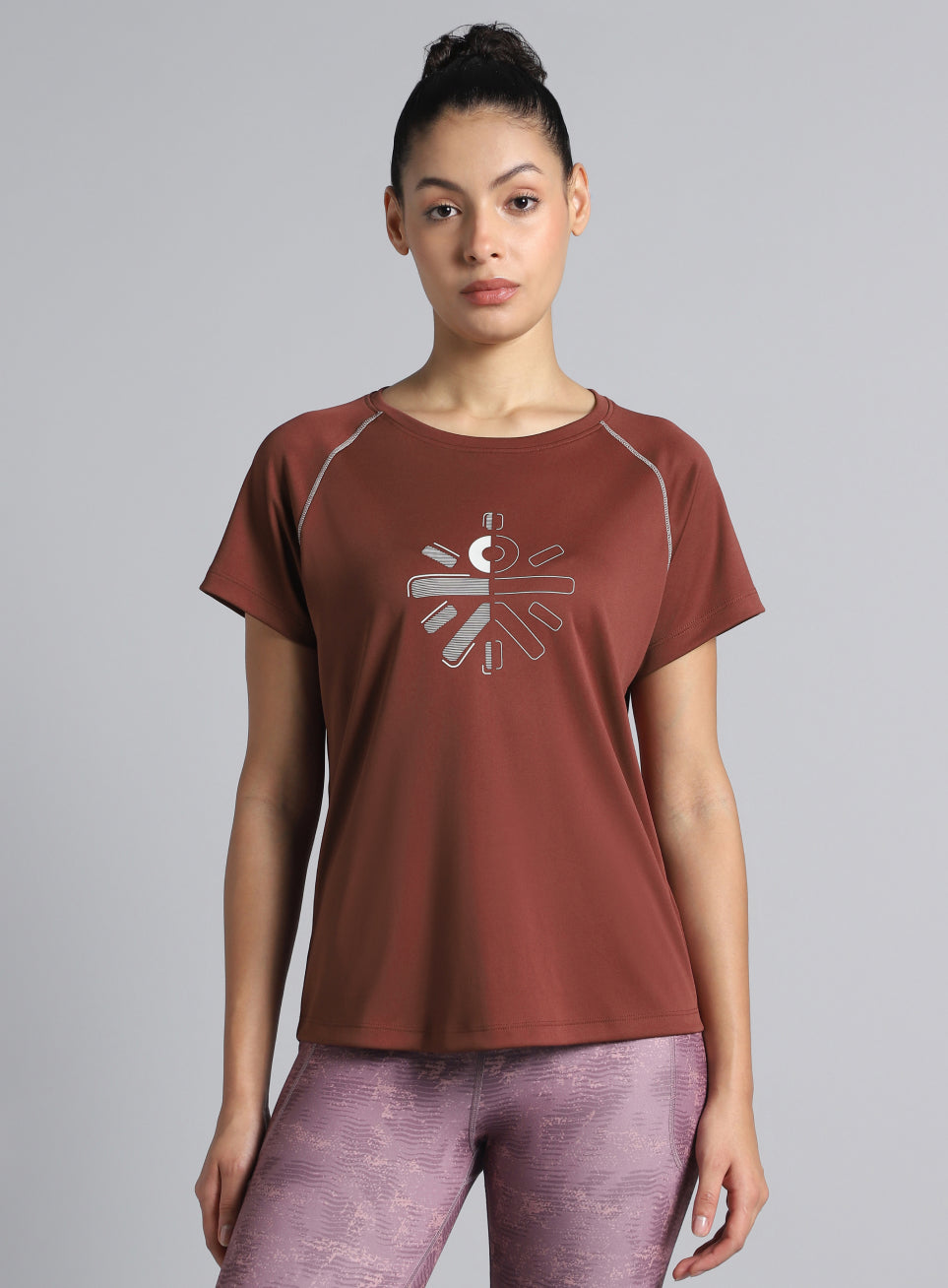 Women's Brown Cult Branded Recycled Poly Performance T-shirt