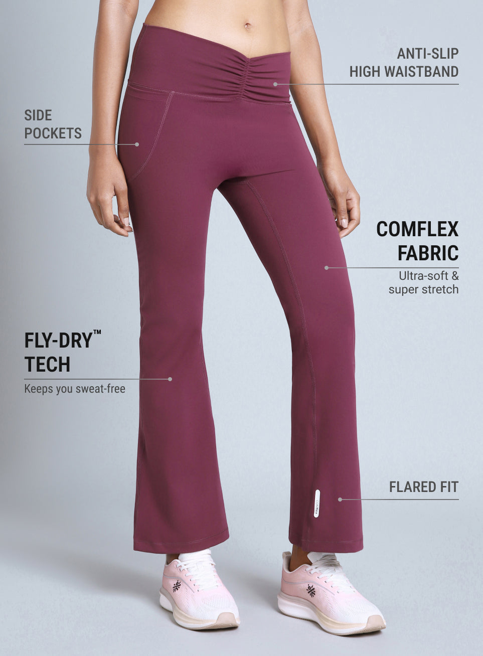 Women's Maroon Flow Training COMFlex Flare Pants