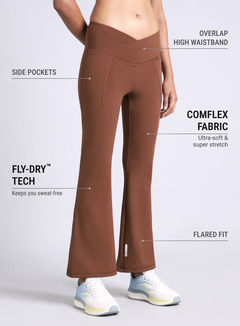 Women's Brown Pilates COMFlex Flare Pants