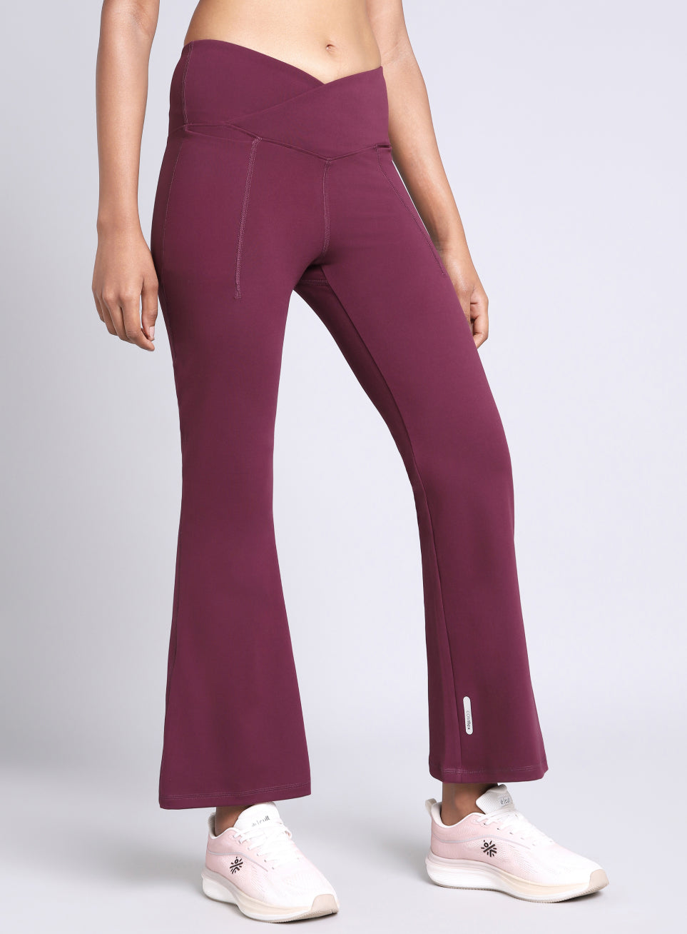 Women's Maroon Pilates COMFlex Flare Pants