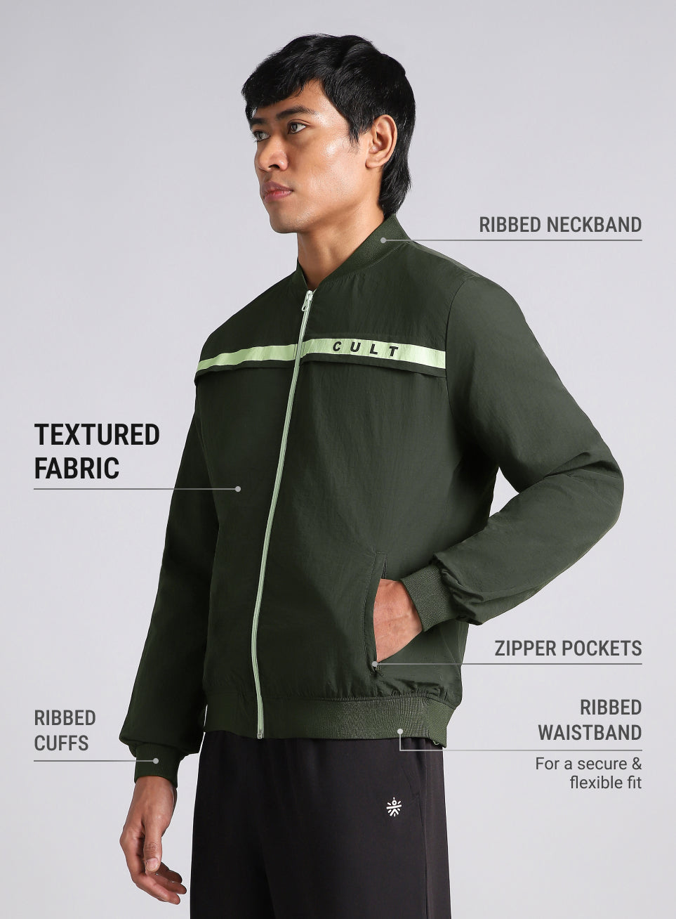 Men's Forest Green Bomber Jacket