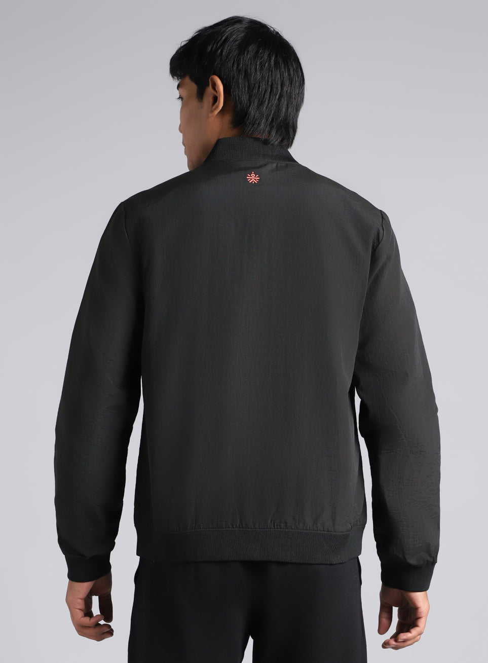 Men's Black & Orange Bomber Jacket