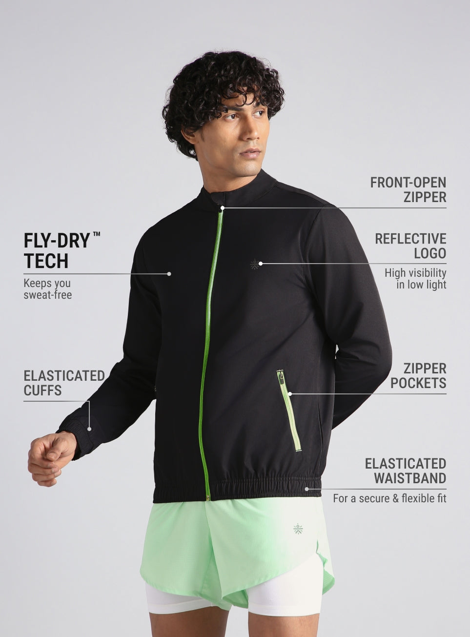 Men's Grey Run Impact Lightweight Jacket