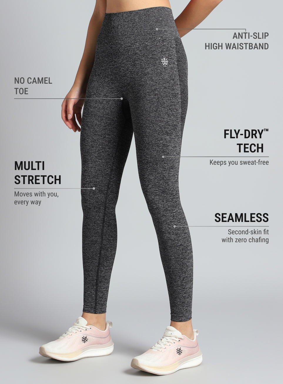 Black Seamless Sports Tights