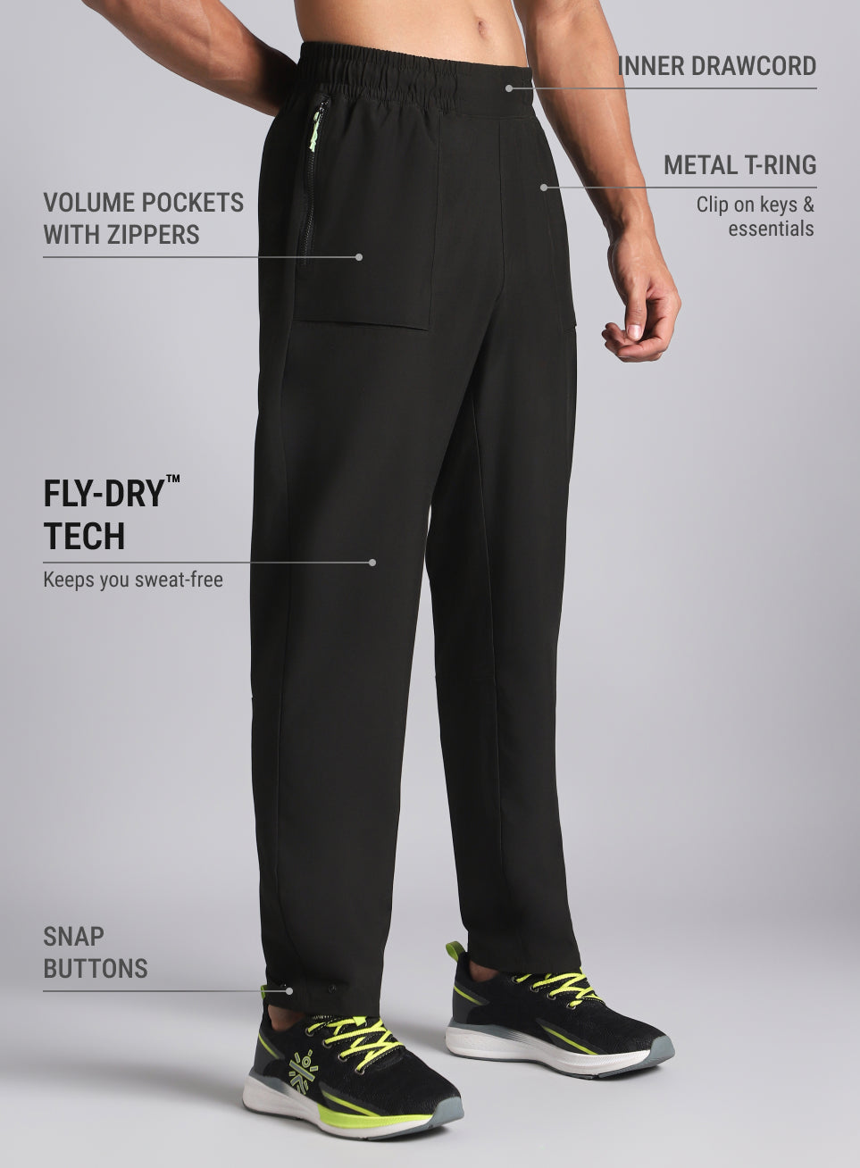 Men's Black City Commuter Trackpants
