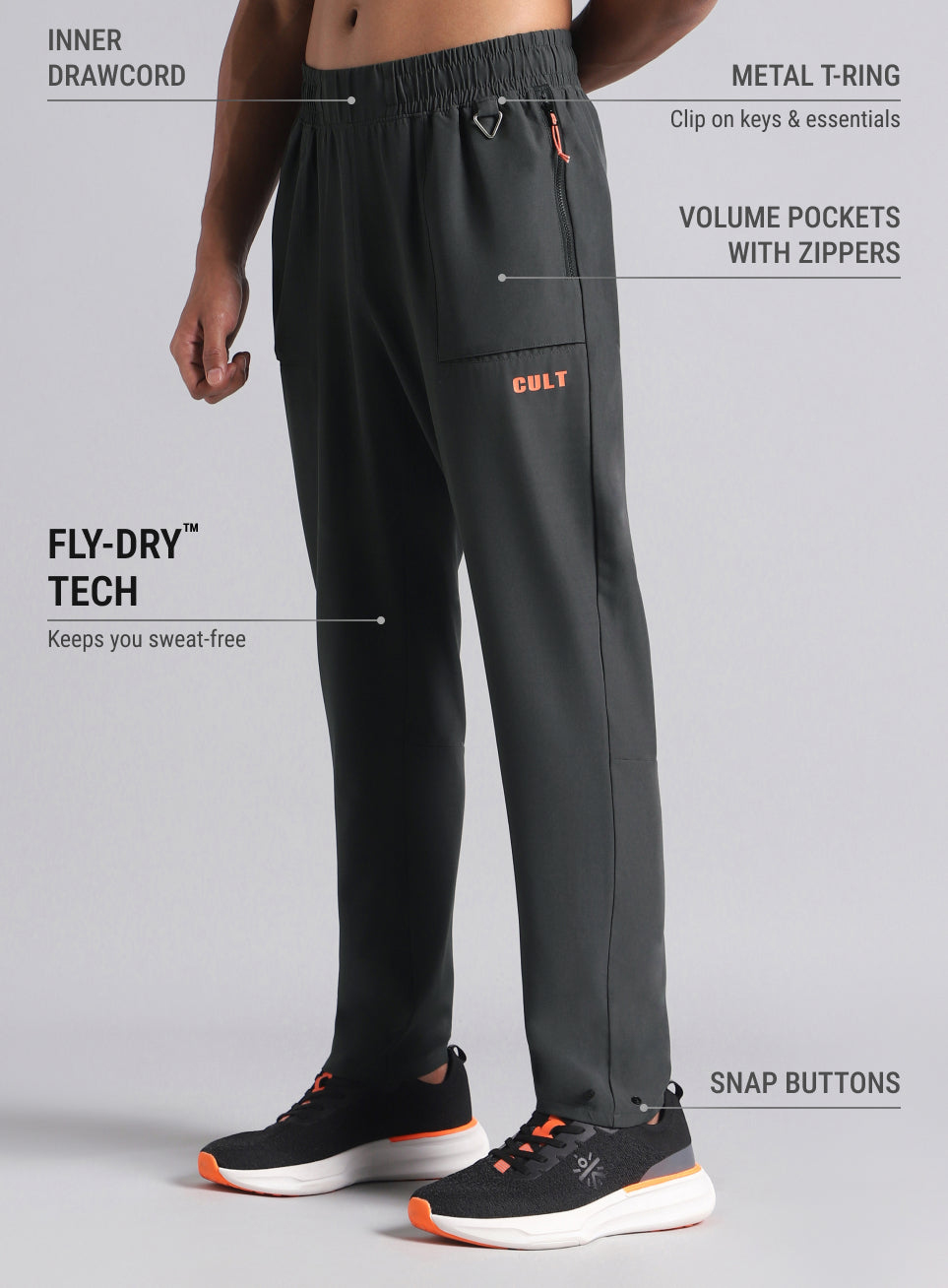 Men's Dark Grey City Commuter Trackpants