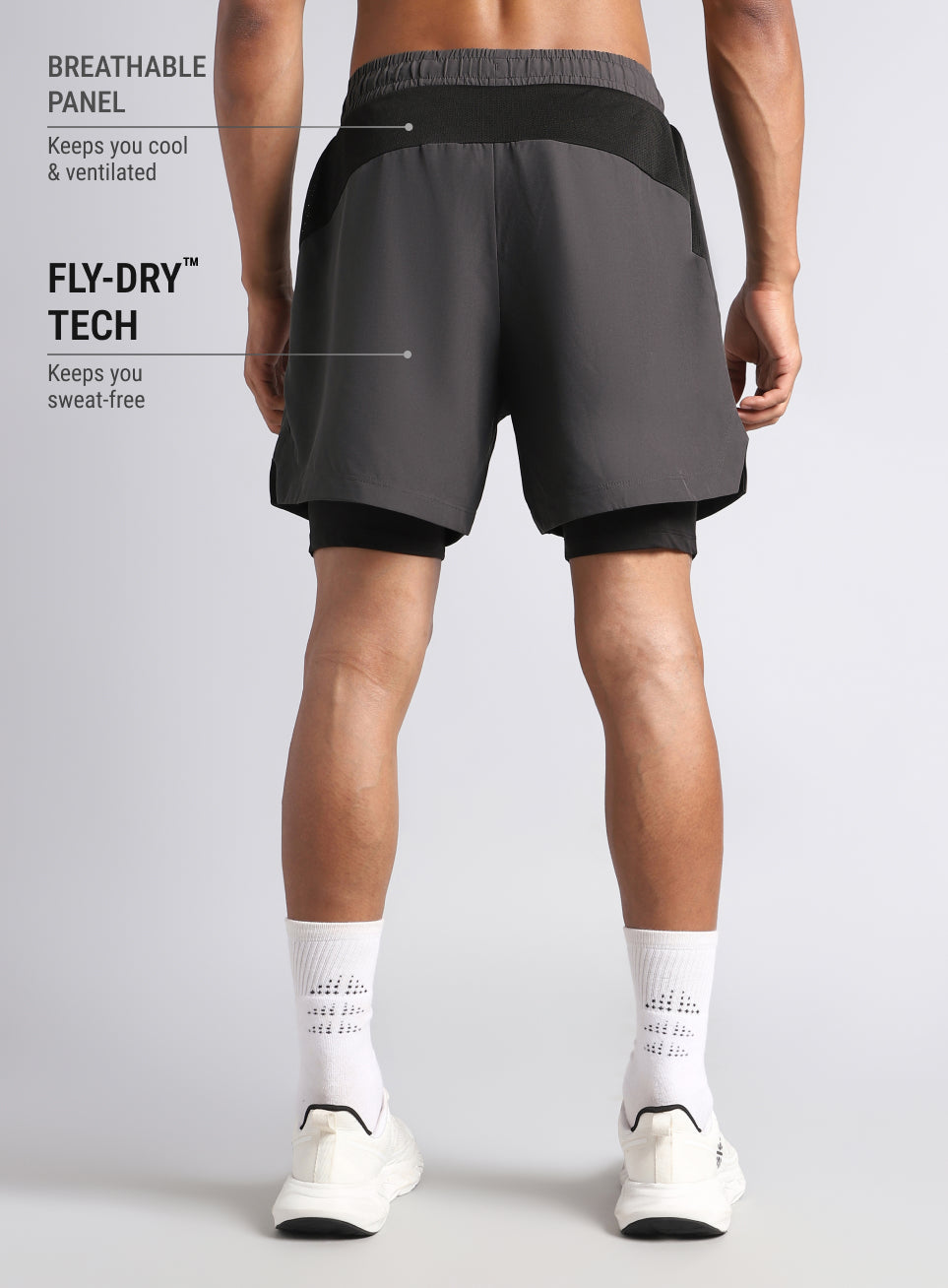 Men's Dark Grey 360 Degree Performance Shorts