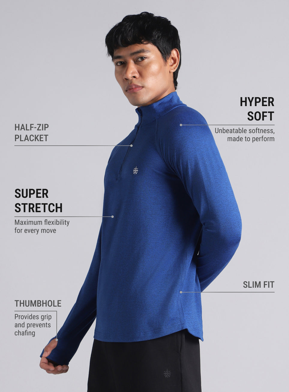 Men's Blue Training Sculpted All Weather Jacket