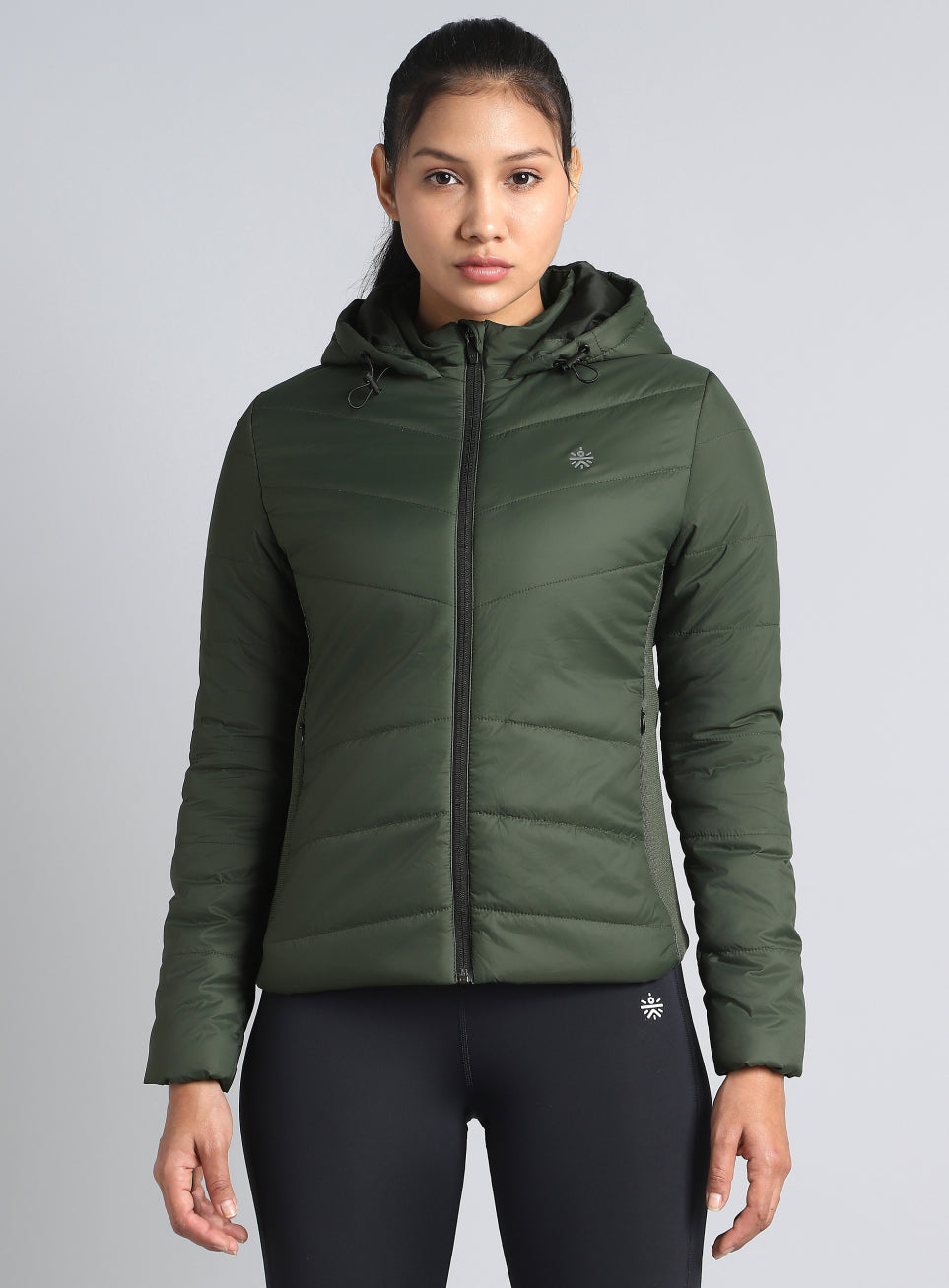 Women's Olive Puffer Jacket