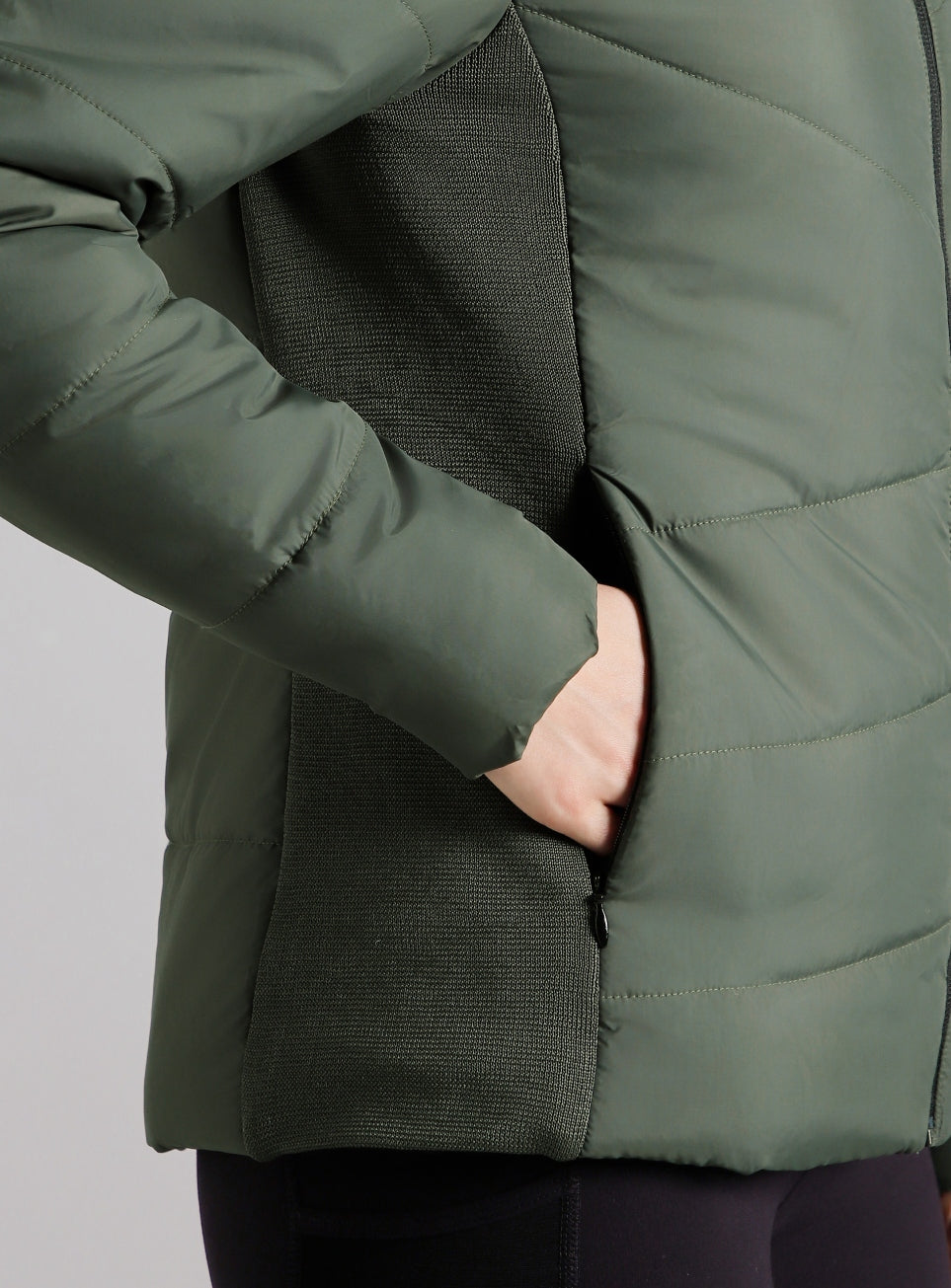 Women's Olive Puffer Jacket