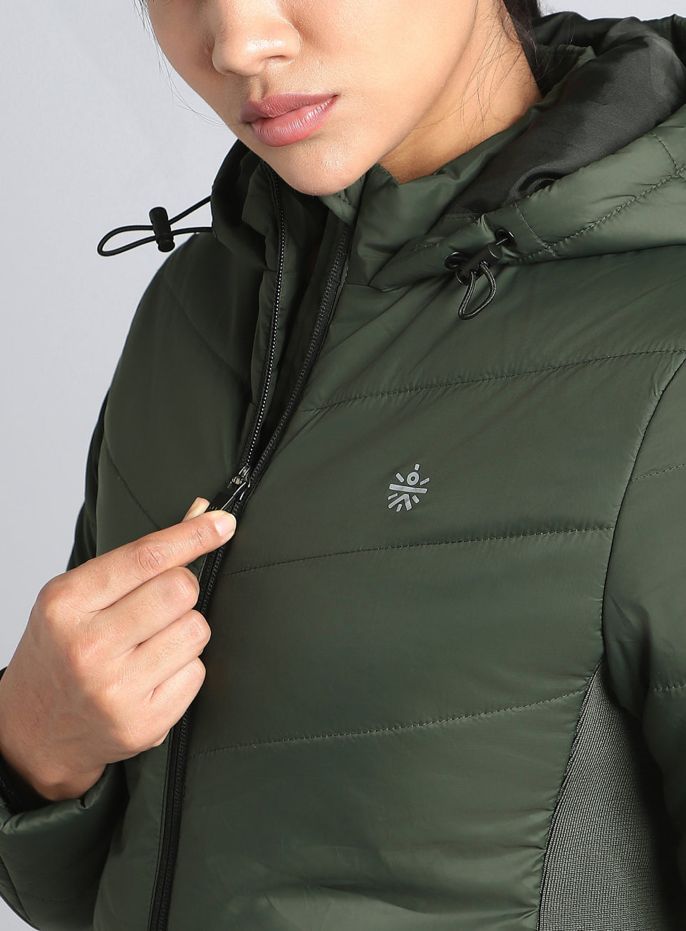 Women's Olive Puffer Jacket