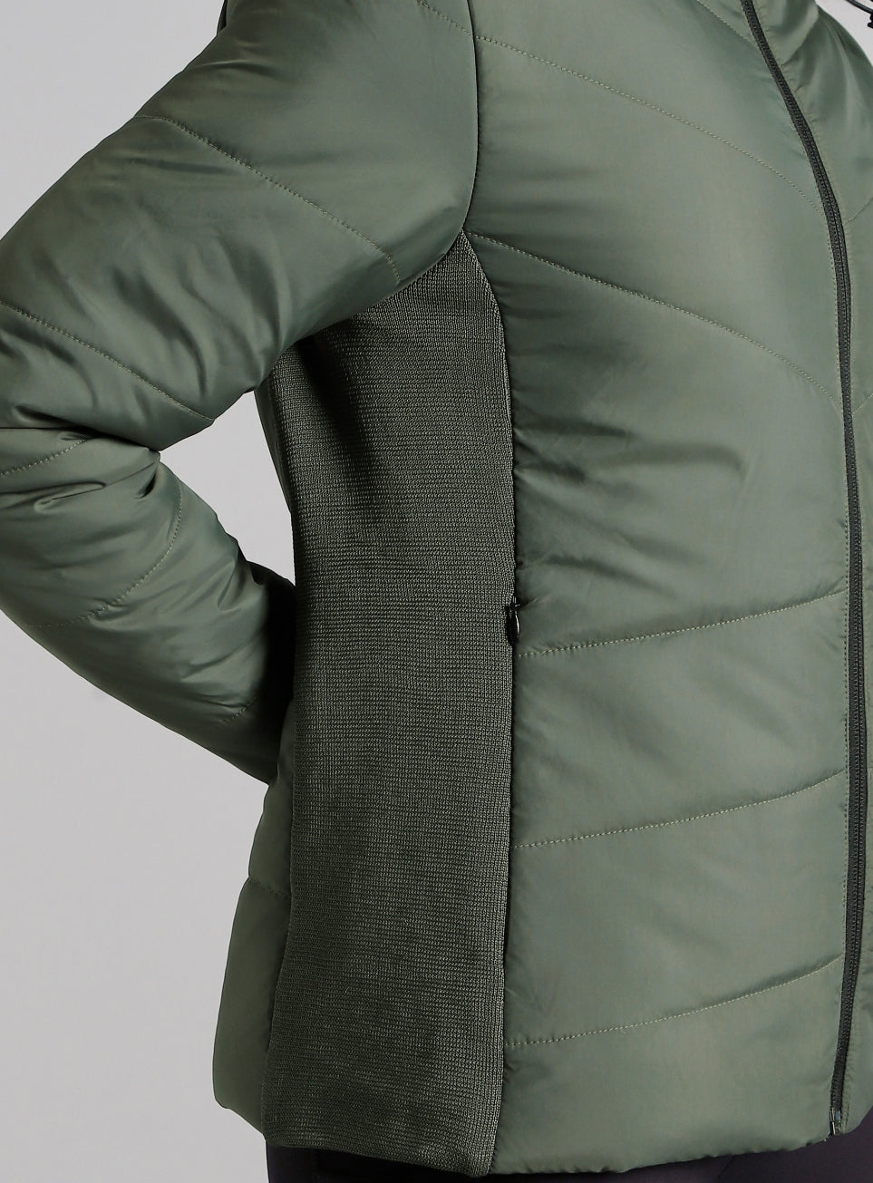 Women's Olive Puffer Jacket
