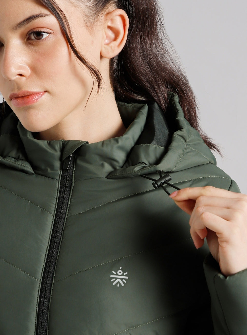 Women's Olive Puffer Jacket