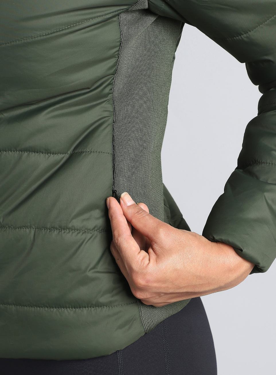 Women's Olive Puffer Jacket