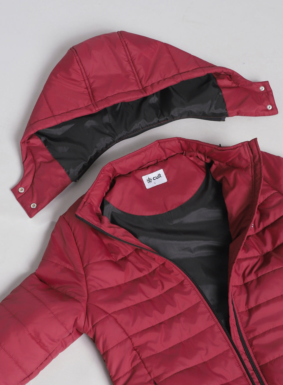 Women's Maroon Puffer Jacket