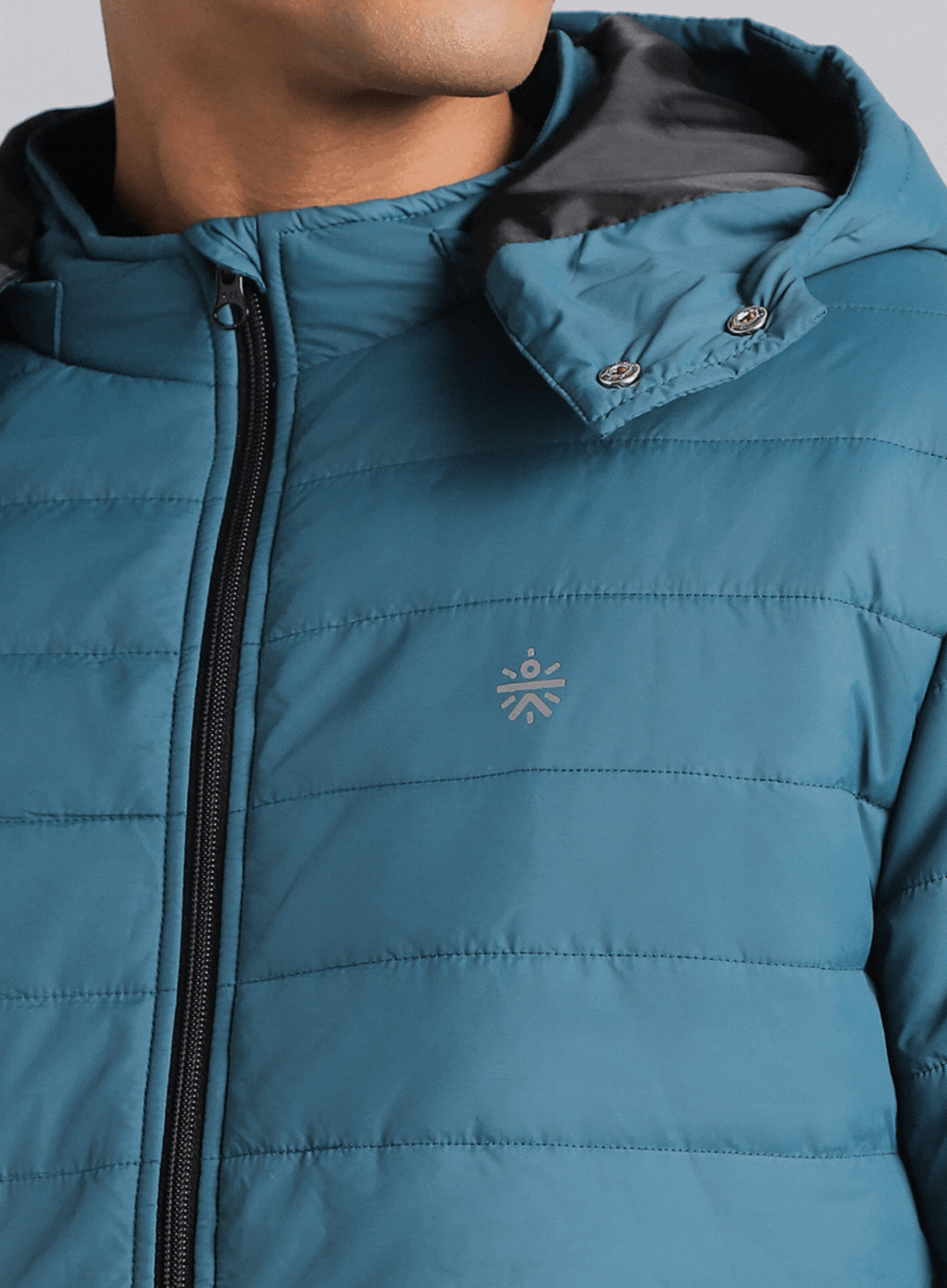 Men's Navy Detachable Hoodie Puffer Jacket