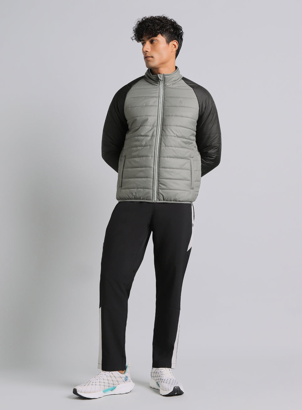 Men's Grey Multicolor Puffer Jacket