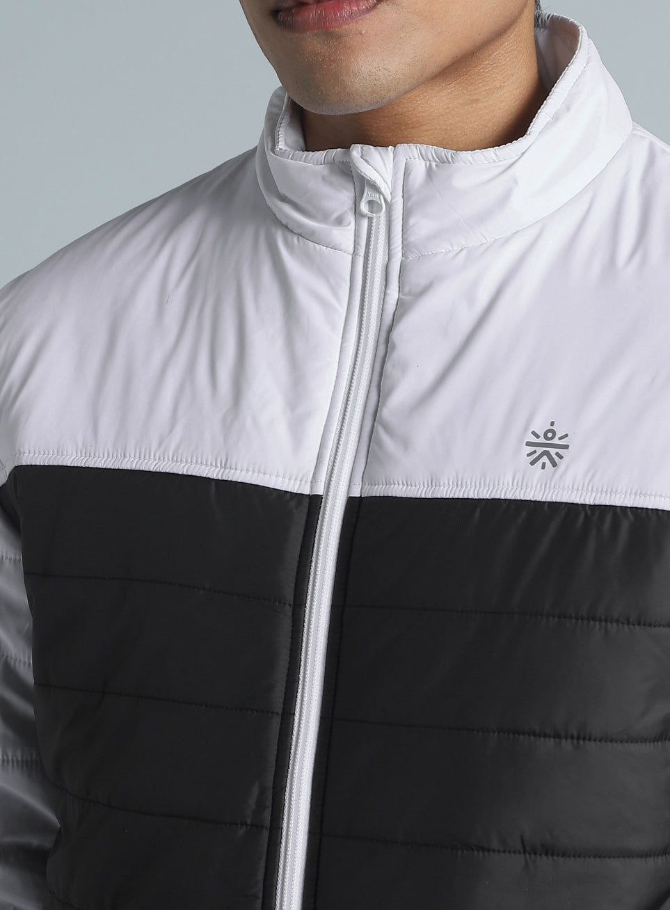 Men's Black Colorblock Puffer Jacket