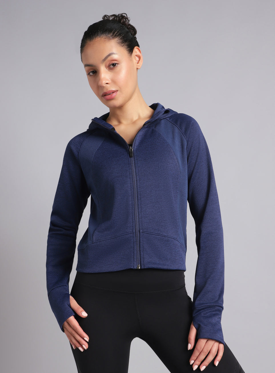 Women's Blue Work it Out Training Cropped Jacket