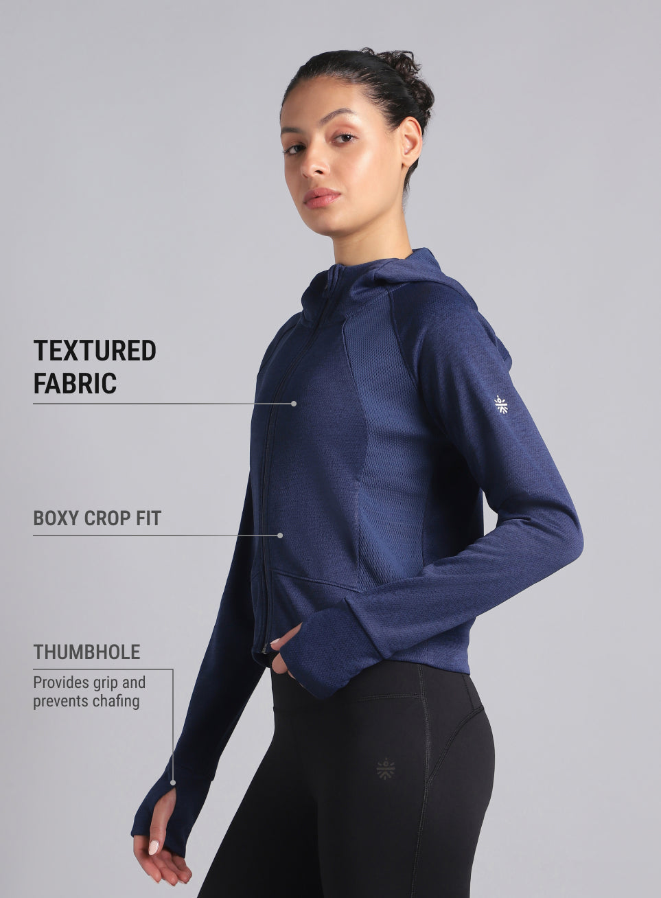 Women's Blue Work it Out Training Cropped Jacket