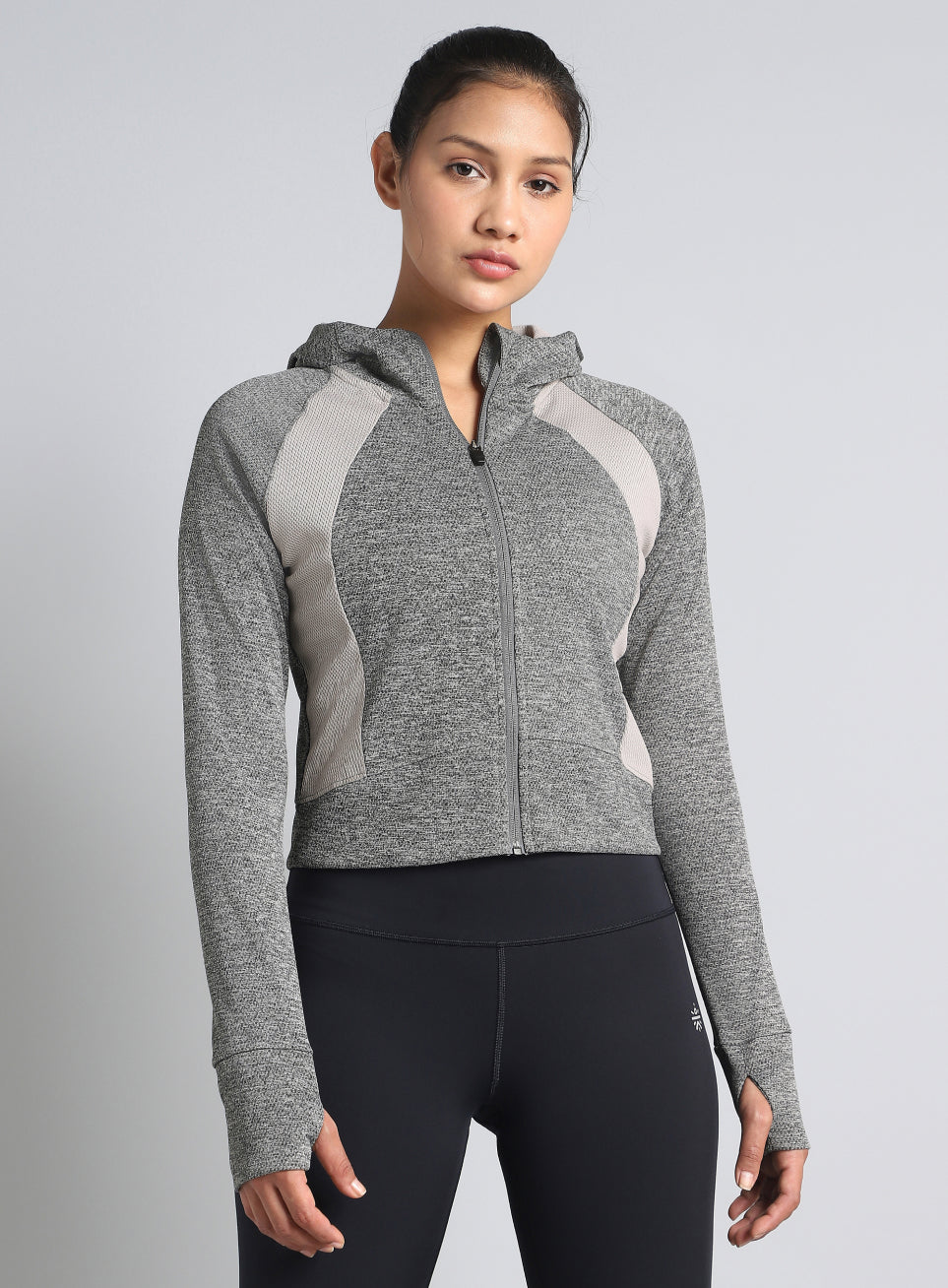 Women's Dark Grey Work It Out Training Cropped Jacket