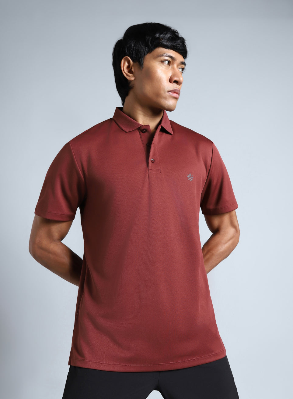 Men's Maroon Performance Polo T-shirt