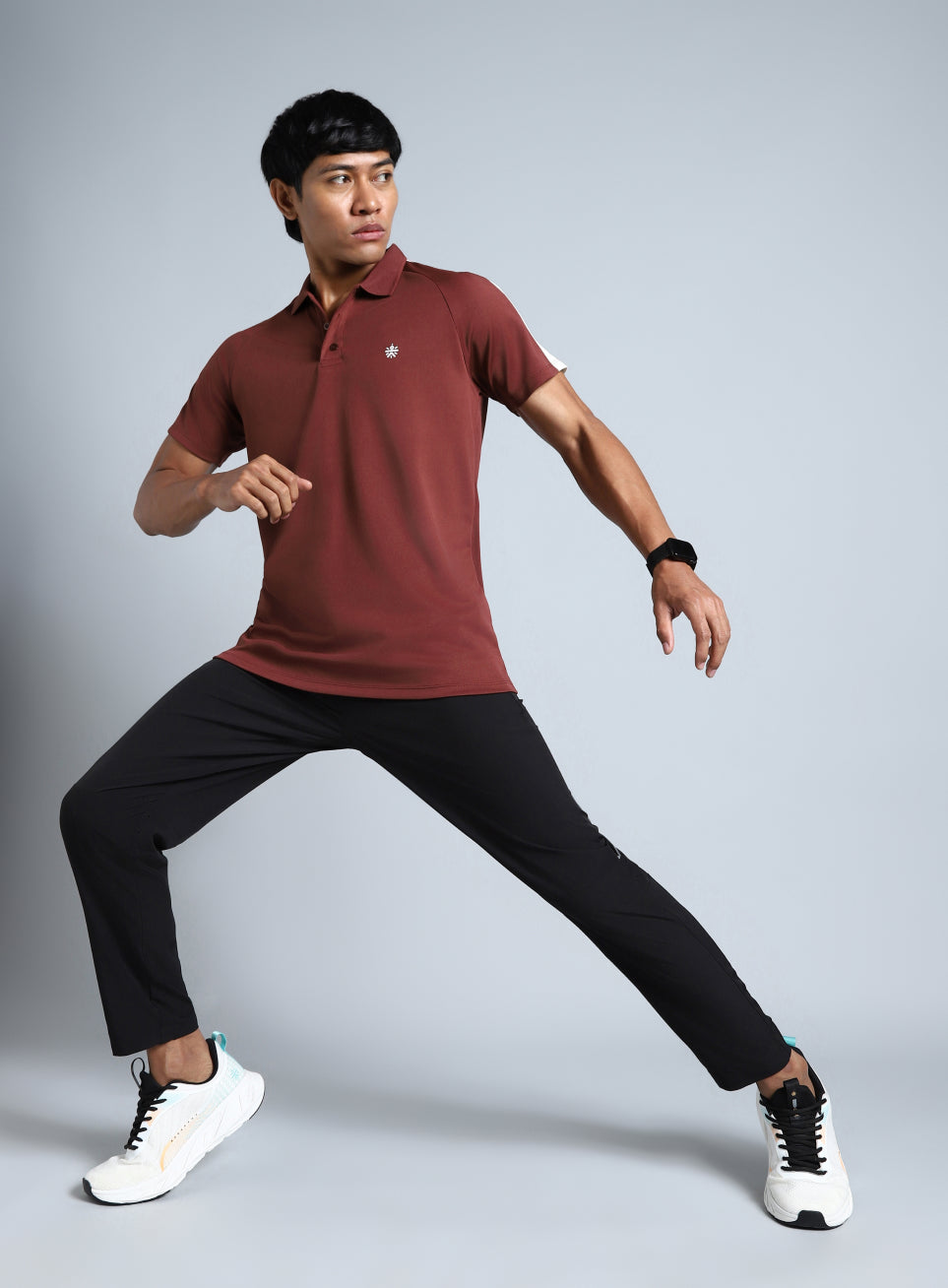 Men's Maroon Performance Essential Polo T-shirt