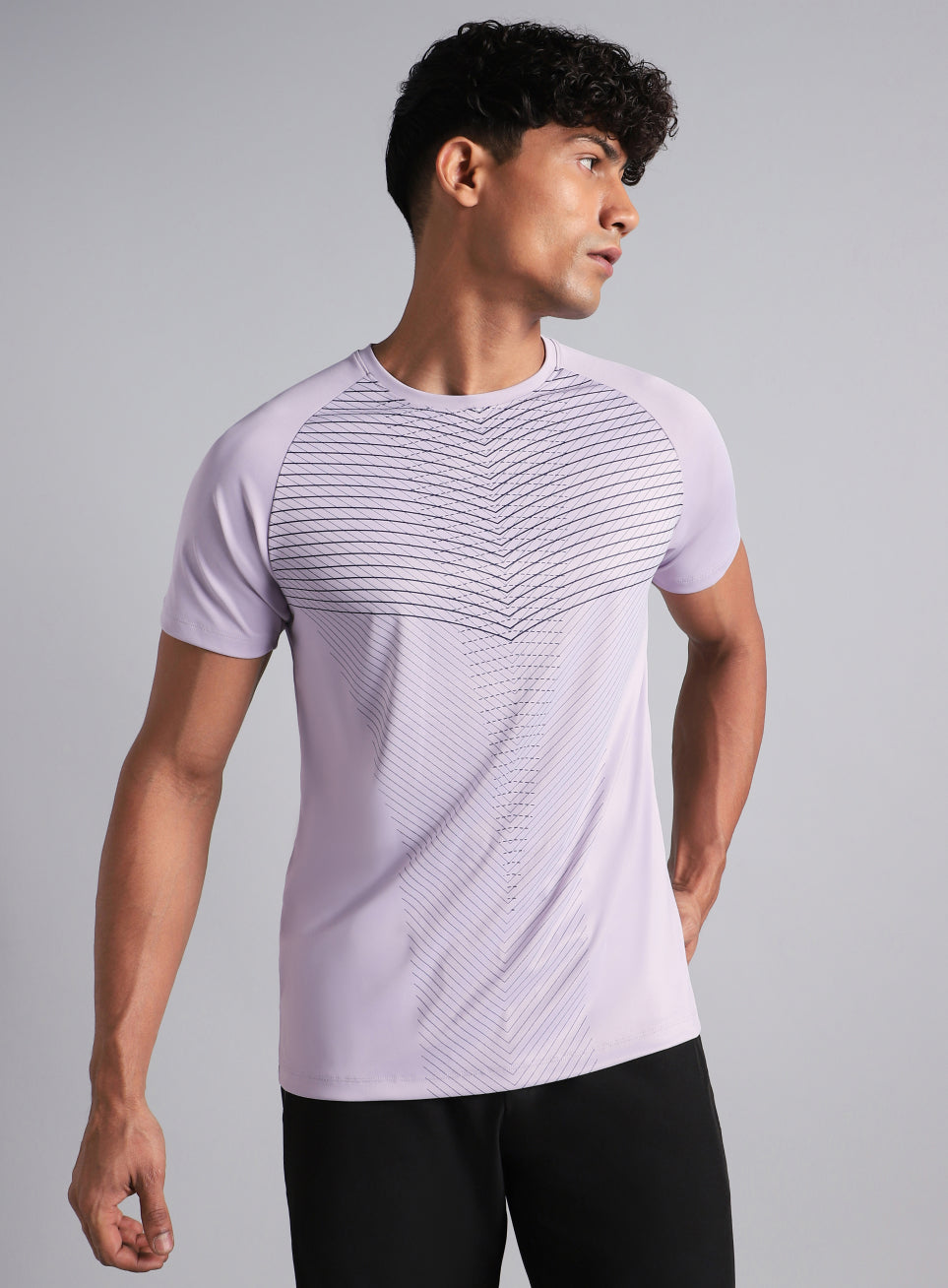 Men's Purple Energy Map Printed T-shirt