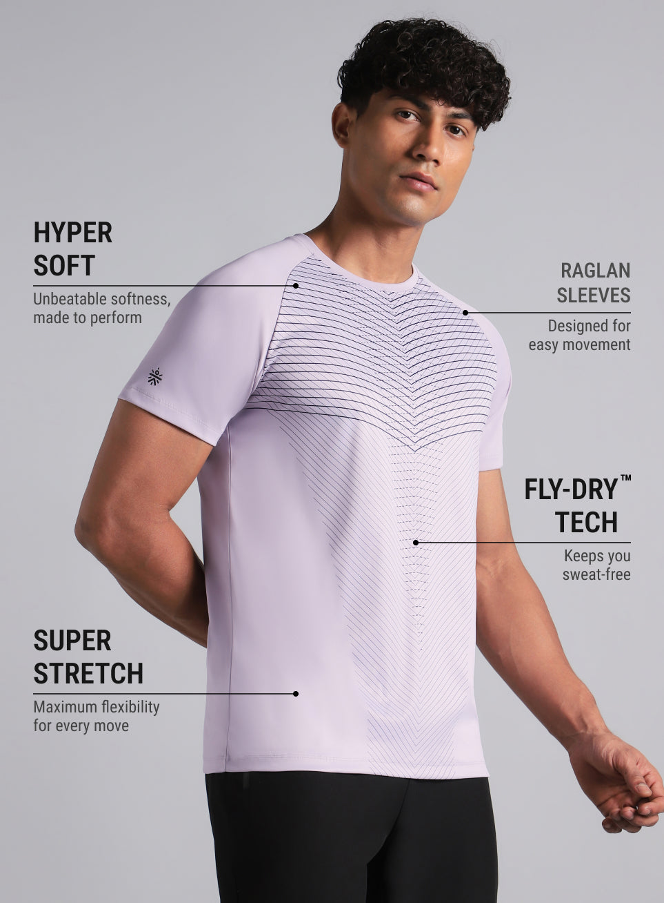 Men's Purple Energy Map Printed T-shirt