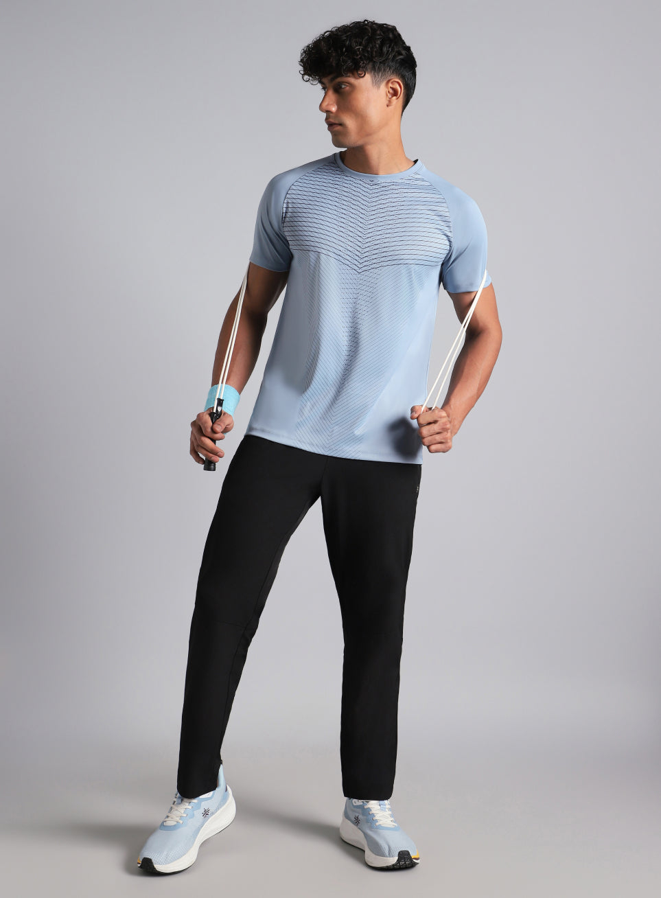 Men's Blue Energy Map Printed T-shirt