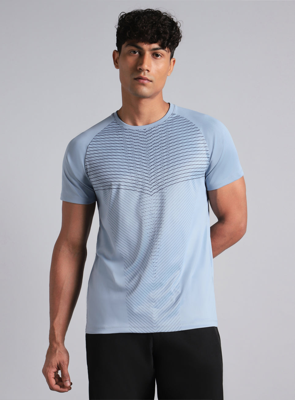 Men's Blue Energy Map Printed T-shirt