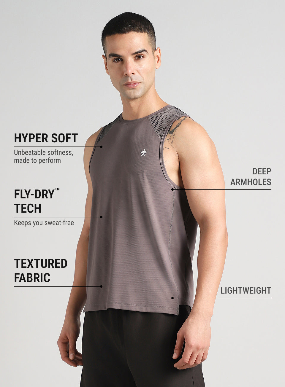 Men's Dark Grey Training Muscle Tank
