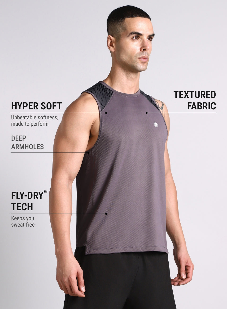 Men's Dark Grey Training Muscle Tank