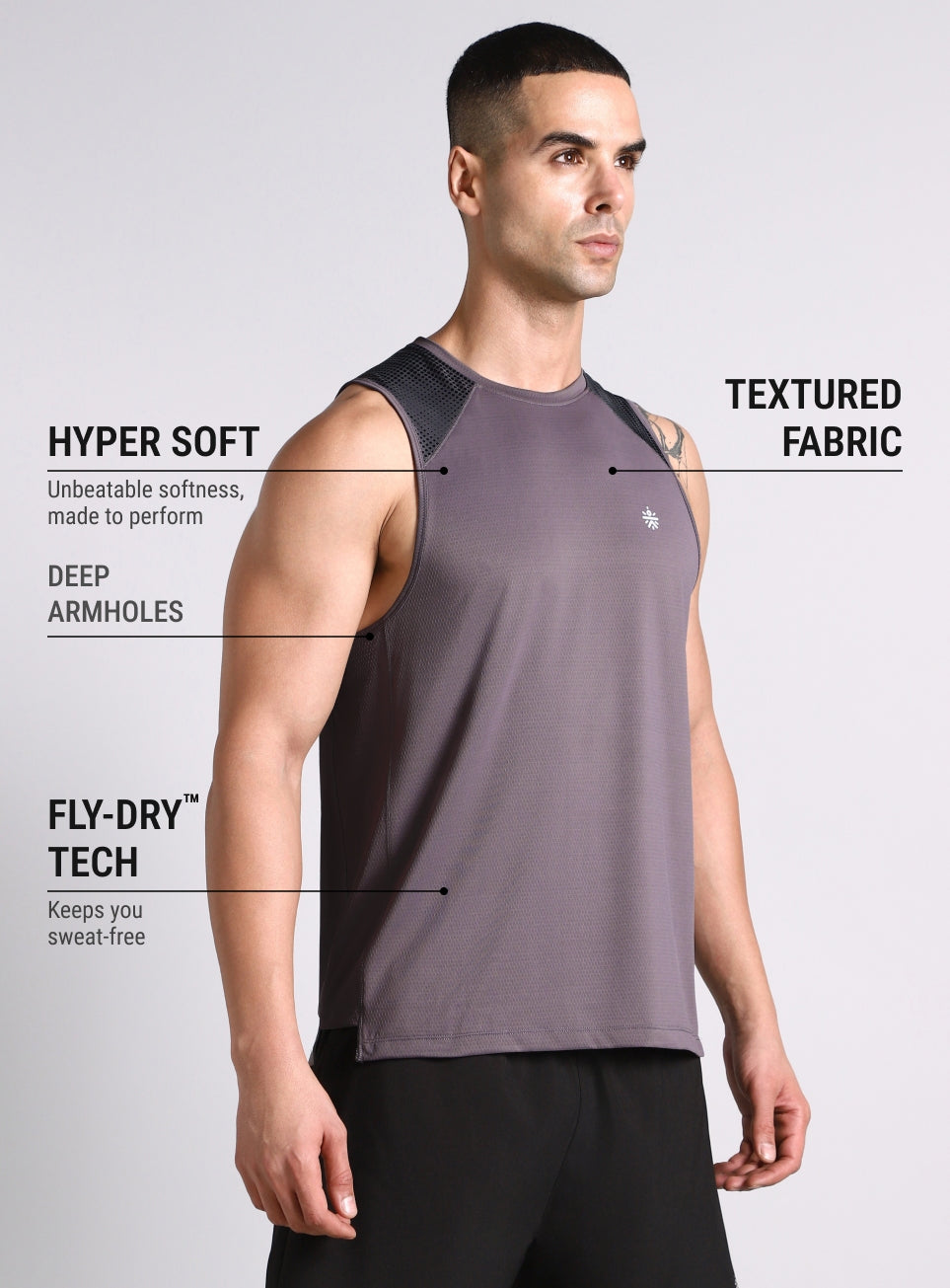 Men's Dark Grey Training Muscle Tank