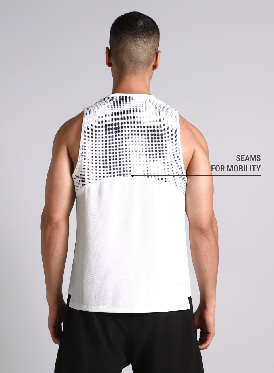 Men's Off White Training Muscle Tank