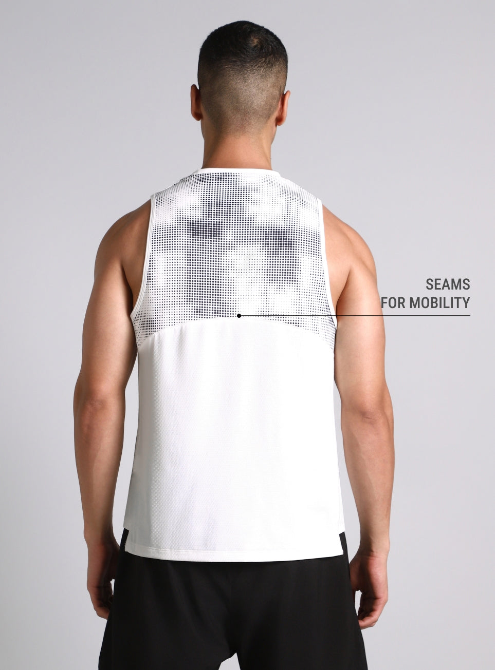 Men's Off White Training Muscle Tank