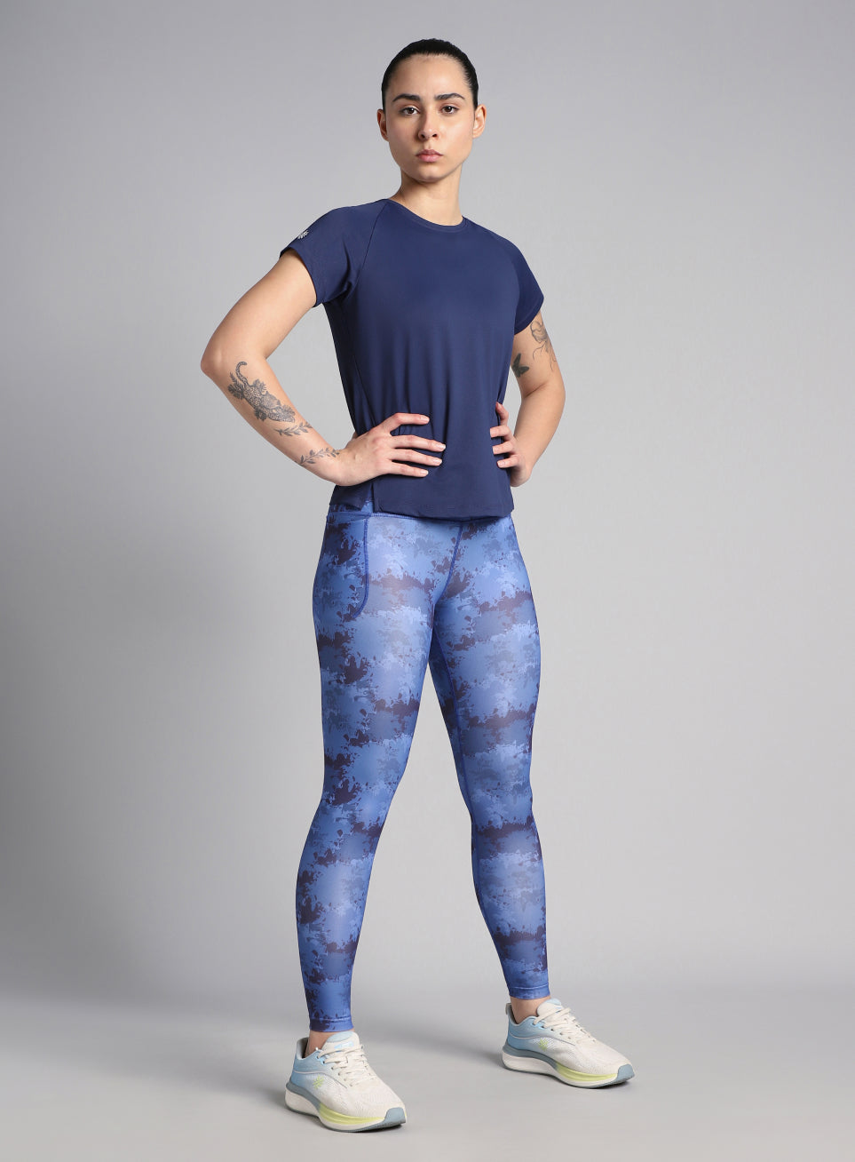 Women's Engineered Knit Blue Performance T-shirt
