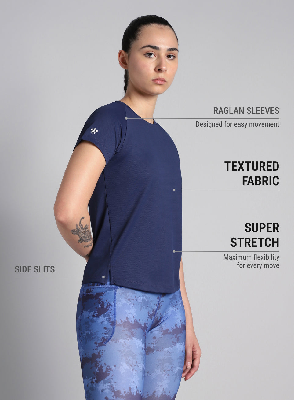 Women's Engineered Knit Blue Performance T-shirt