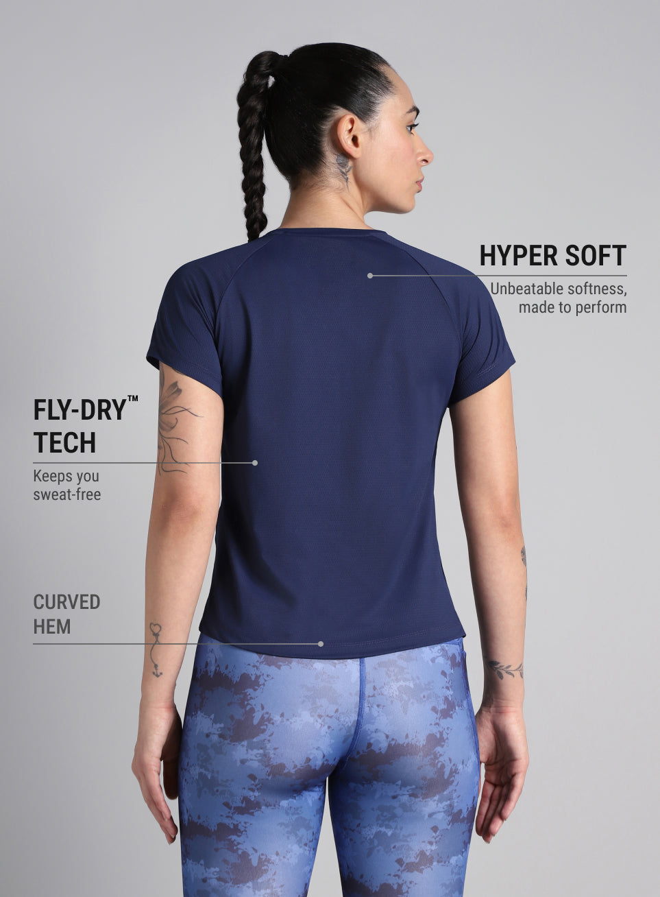 Women's Engineered Knit Blue Performance T-shirt