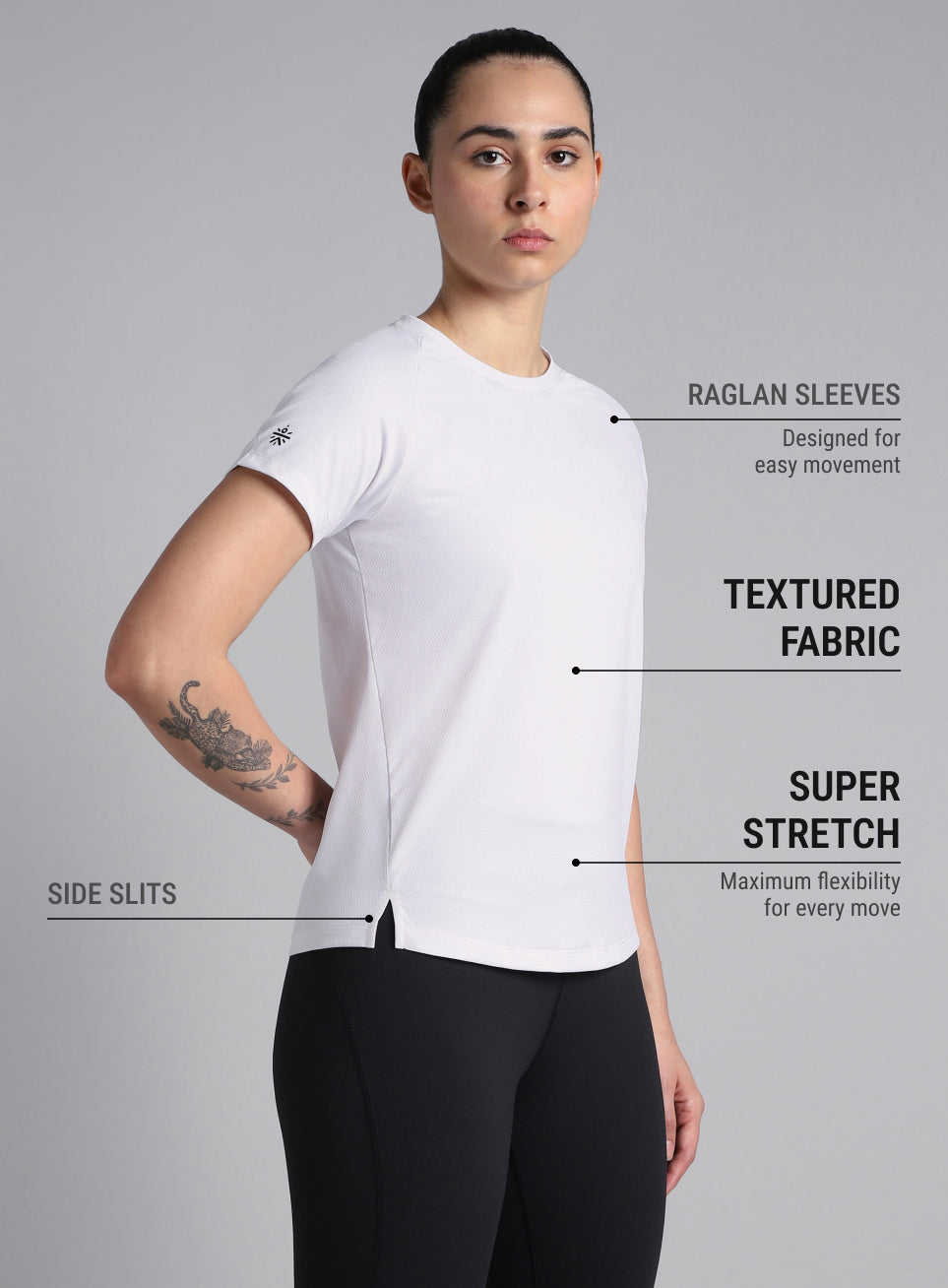 Women's Engineered Knit White Performance T-shirt