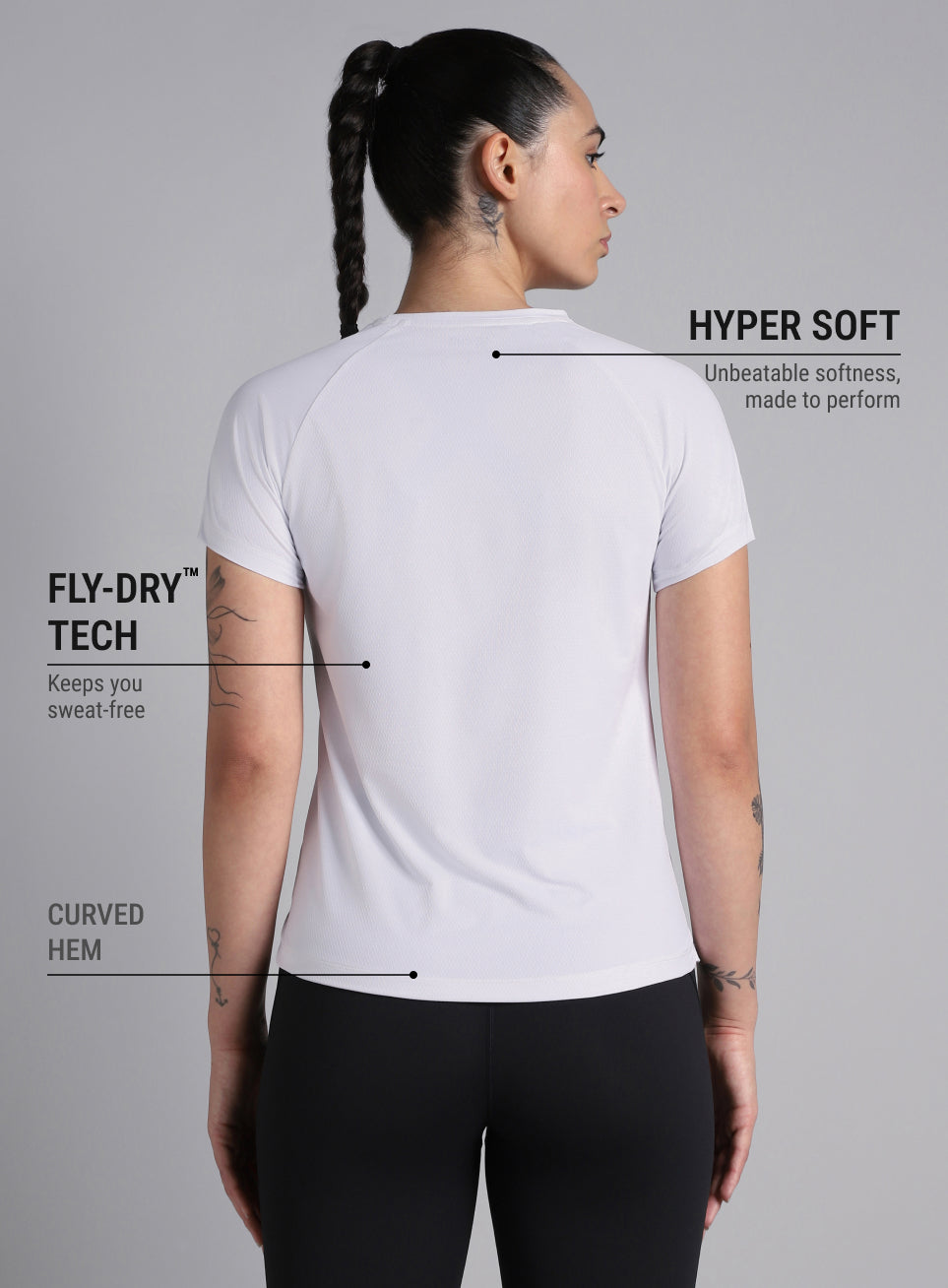 Women's Engineered Knit White Performance T-shirt