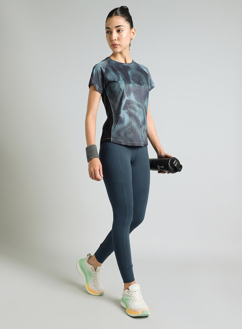 Women's Blue Urban Camo Run T-shirt
