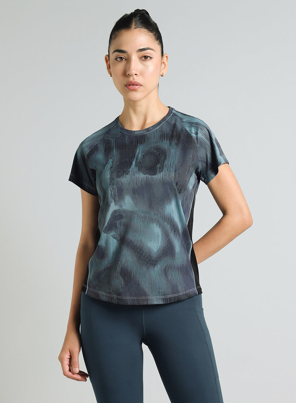 Women's Blue Urban Camo Run T-shirt